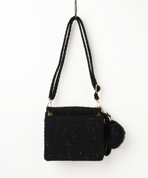 DRESSCAMP(ドレスキャンプ)の「DRESSCAMP (ドレスキャンプ)METEOR スタースタッズツイード2WAYショルダーバッグ(ハンドバッグ・レディース・ブラック・FREE)」の2枚目の写真