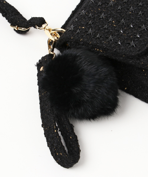 DRESSCAMP(ドレスキャンプ)の「DRESSCAMP (ドレスキャンプ)METEOR スタースタッズツイード2WAYショルダーバッグ(ハンドバッグ・レディース・ブラック・FREE)」の3枚目の写真