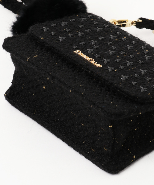 DRESSCAMP(ドレスキャンプ)の「DRESSCAMP (ドレスキャンプ)METEOR スタースタッズツイード2WAYショルダーバッグ(ハンドバッグ・レディース・ブラック・FREE)」の4枚目の写真