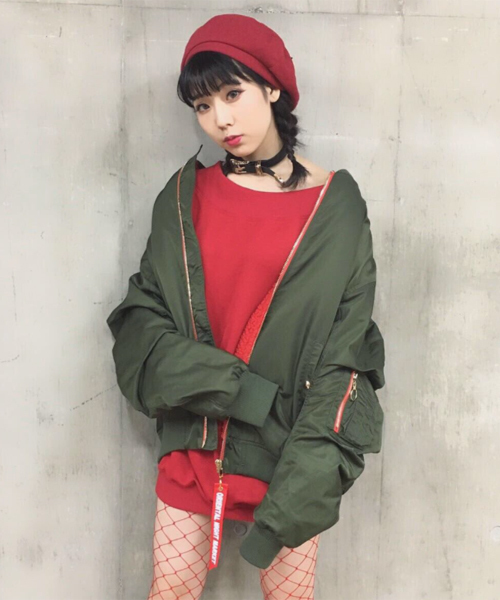 onespo（ワンスポ）の「ロングスリーブMA-1（MA-1・レディース・ブラック/ダークグリーン/レッド/ライトピンク・M）」の3枚目の写真