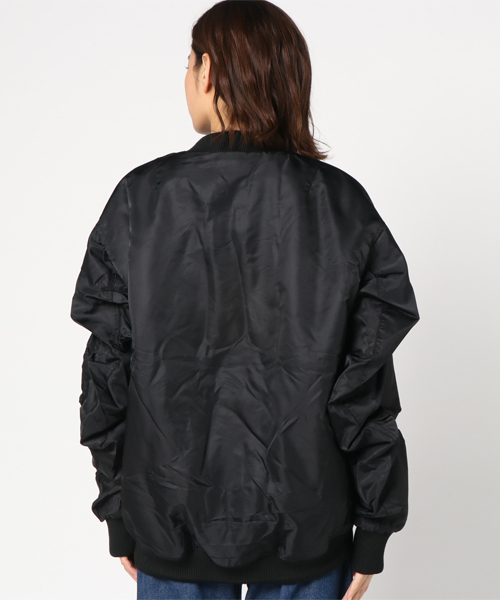 onespo（ワンスポ）の「ロングスリーブMA-1（MA-1・レディース・ブラック/ダークグリーン/レッド/ライトピンク・M）」の7枚目の写真