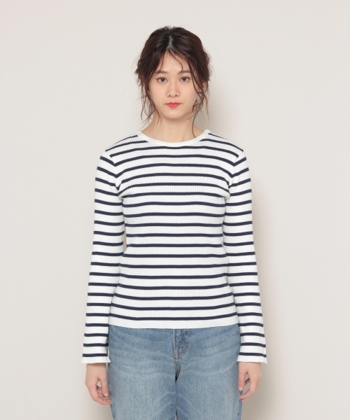 PAGEBOY(ページボーイ)の「袖フレアリブプルオーバー(Tシャツ/カットソー・レディース・ライトグレー/オフホワイト/ブラック系その他/ブラック・FREE)」の15枚目の写真