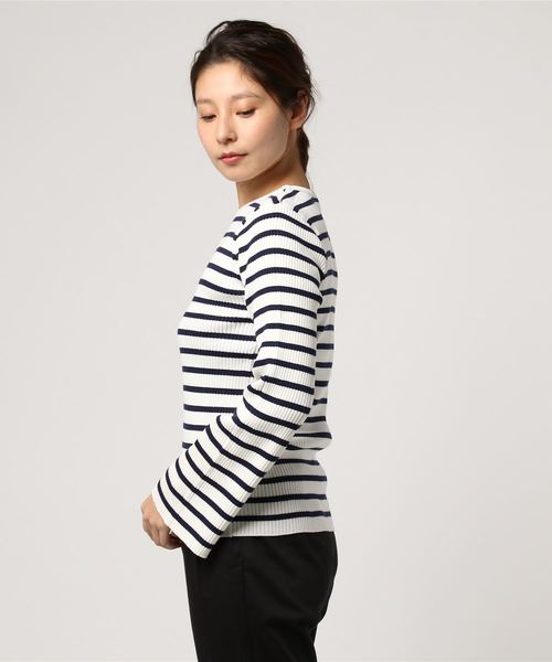 PAGEBOY(ページボーイ)の「袖フレアリブプルオーバー(Tシャツ/カットソー・レディース・ライトグレー/オフホワイト/ブラック系その他/ブラック・FREE)」の5枚目の写真