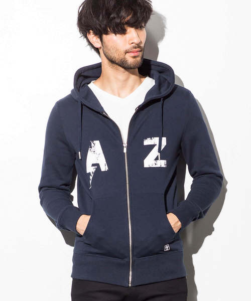AZ by junhashimoto(エーゼイ バイ ジュンハシモト)の「AZ by junhashimoto(エーゼイ バイ ジュンハシモト)ロゴデザインフードパーカ(パーカー・メンズ・オフホワイト/ネイビー/ブラック・MEDIUM/LARGE/SMALL/X-LARGE)」の7枚目の写真