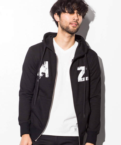 AZ by junhashimoto(エーゼイ バイ ジュンハシモト)の「AZ by junhashimoto(エーゼイ バイ ジュンハシモト)ロゴデザインフードパーカ(パーカー・メンズ・オフホワイト/ネイビー/ブラック・MEDIUM/LARGE/SMALL/X-LARGE)」の9枚目の写真
