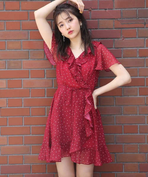 one after another NICE CLAUP（ワンアフターアナザーナイスクラップ）の「ロマンティックフリルワンピ（ワンピース・レディース・ベージュ系その他/ブラウン系その他/レッド系その他/ブラック系その他・FREE）」の4枚目の写真