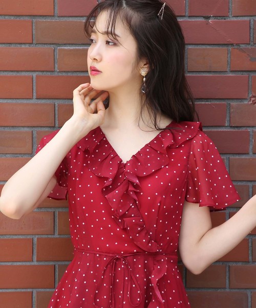 one after another NICE CLAUP（ワンアフターアナザーナイスクラップ）の「ロマンティックフリルワンピ（ワンピース・レディース・ベージュ系その他/ブラウン系その他/レッド系その他/ブラック系その他・FREE）」の5枚目の写真