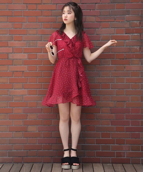 one after another NICE CLAUP（ワンアフターアナザーナイスクラップ）の「ロマンティックフリルワンピ（ワンピース・レディース・ベージュ系その他/ブラウン系その他/レッド系その他/ブラック系その他・FREE）」の7枚目の写真