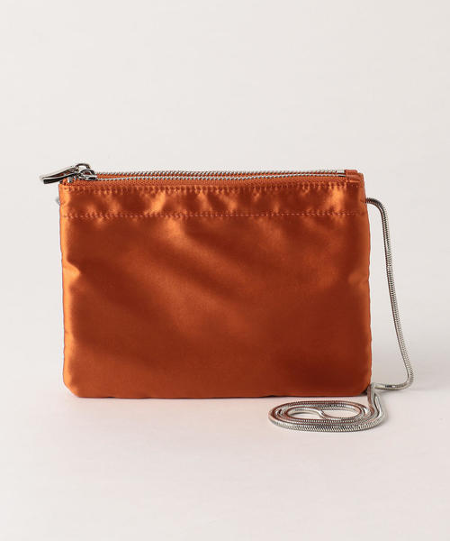 BEAUTY&YOUTH UNITED ARROWS（ビューティーアンドユースユナイテッドアローズ）の「BY サテン ダブルジップ ミニサコッシュ（ショルダーバッグ・レディース・ブラック/シルバー/オレンジ系その他・FREE）」の3枚目の写真