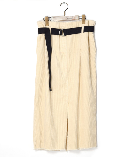 w closet（ダブルクローゼット）の「ベルト付きコーデュロイウエストギャザースカート_（スカート・レディース・アイボリー/サックスブルー/モカ/ラベンダー/パープル/ブルー系その他・FREE）」の16枚目の写真