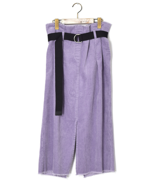 w closet（ダブルクローゼット）の「ベルト付きコーデュロイウエストギャザースカート_（スカート・レディース・アイボリー/サックスブルー/モカ/ラベンダー/パープル/ブルー系その他・FREE）」の15枚目の写真