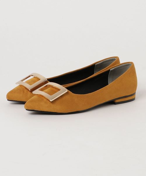 YECCA VECCA（イェッカヴェッカ）の「バックルフラットパンプス（パンプス・レディース・ブラック/ベージュ/イエロー/レオパード・M/S/L）」の3枚目の写真