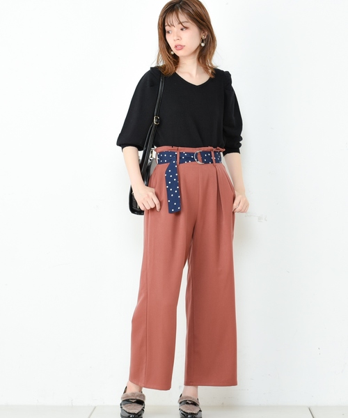 natural couture(ナチュラルクチュール)の「パワショル前後2WAYニット(ニット/セーター・レディース・オフホワイト/ブラック/ブラウン/キャメル・FREE)」の8枚目の写真
