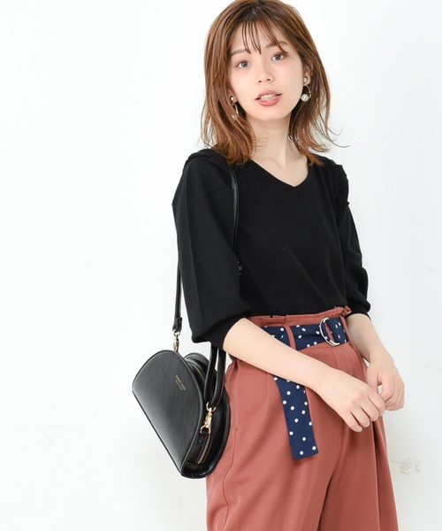 natural couture(ナチュラルクチュール)の「パワショル前後2WAYニット(ニット/セーター・レディース・オフホワイト/ブラック/ブラウン/キャメル・FREE)」の10枚目の写真