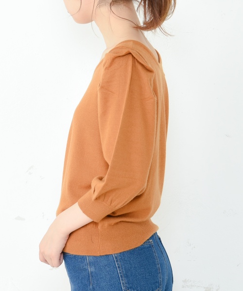 natural couture(ナチュラルクチュール)の「パワショル前後2WAYニット(ニット/セーター・レディース・オフホワイト/ブラック/ブラウン/キャメル・FREE)」の18枚目の写真