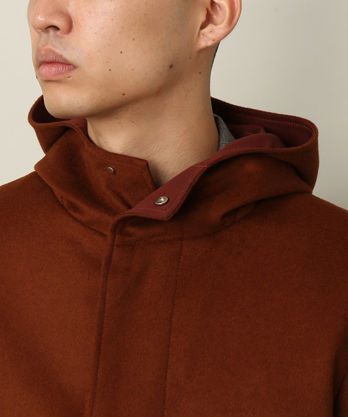 ADAM ET ROPE'（アダムエロペ）の「PONTETORTO メルトンフードコート（ダッフルコート・メンズ・ブラウン/ブルー系その他・LL/M/L）」の4枚目の写真