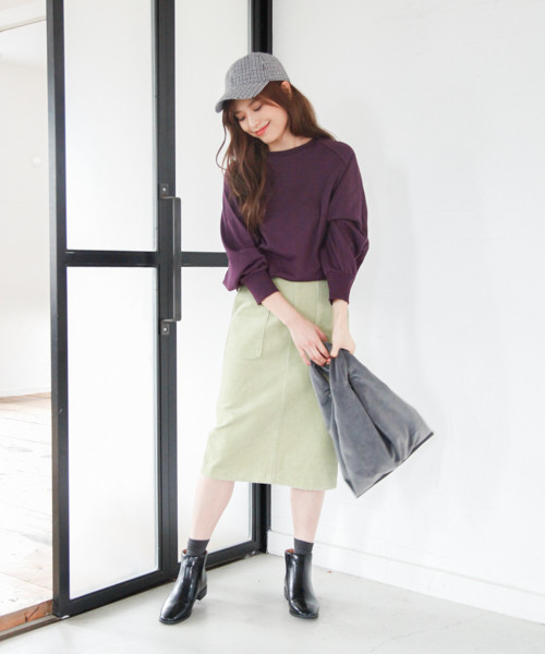 BAYFLOW(ベイフロー)の「コーデュロイロングタイトスカート(スカート・レディース・ネイビー/セージグリーン/チャコール・SMALL/MEDIUM)」の13枚目の写真