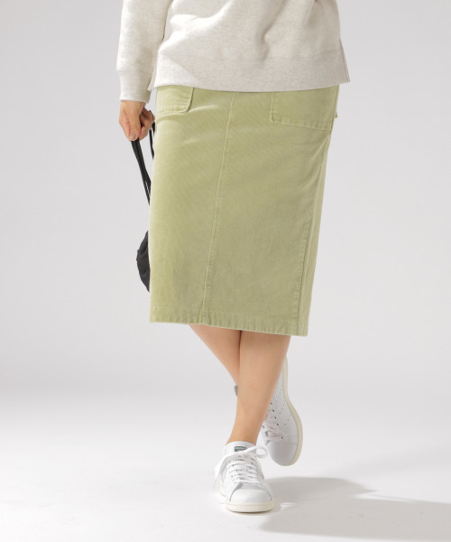 BAYFLOW(ベイフロー)の「コーデュロイロングタイトスカート(スカート・レディース・ネイビー/セージグリーン/チャコール・SMALL/MEDIUM)」の4枚目の写真
