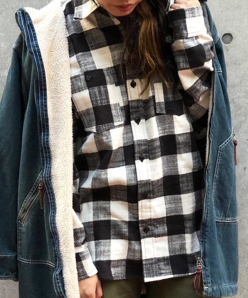 GREEN BOWL（グリーンボウル）の「GREEN BOWL Check Pattern Work Shirts/グリーンボウル チェック 柄 ワーク シャツ（シャツ/ブラウス・メンズ・ブラック/レッド・40/38）」の10枚目の写真