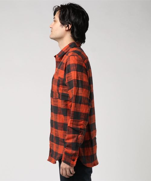 GREEN BOWL（グリーンボウル）の「GREEN BOWL Check Pattern Work Shirts/グリーンボウル チェック 柄 ワーク シャツ（シャツ/ブラウス・メンズ・ブラック/レッド・40/38）」の4枚目の写真