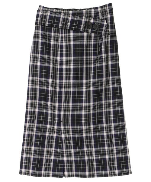 YECCA VECCA（イェッカヴェッカ）の「・チェック柄ベルトタイトスカート（スカート・レディース・ブラック/レッド・S/M）」の3枚目の写真