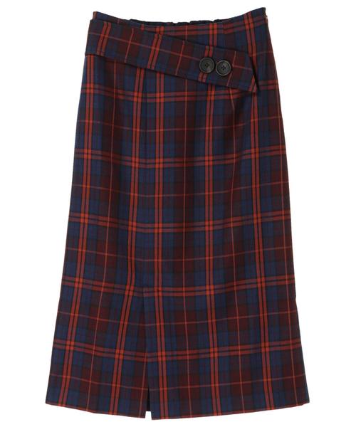 YECCA VECCA（イェッカヴェッカ）の「・チェック柄ベルトタイトスカート（スカート・レディース・ブラック/レッド・S/M）」の4枚目の写真