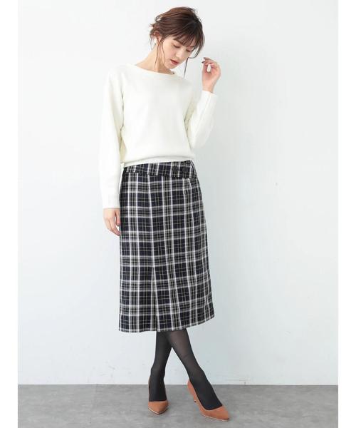 YECCA VECCA（イェッカヴェッカ）の「・チェック柄ベルトタイトスカート（スカート・レディース・ブラック/レッド・S/M）」の5枚目の写真