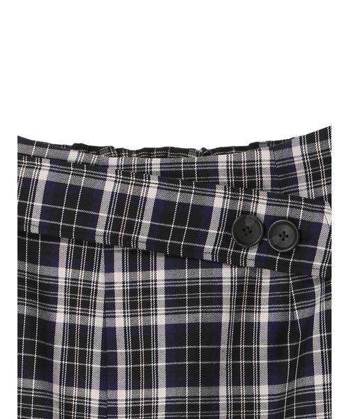 YECCA VECCA（イェッカヴェッカ）の「・チェック柄ベルトタイトスカート（スカート・レディース・ブラック/レッド・S/M）」の9枚目の写真