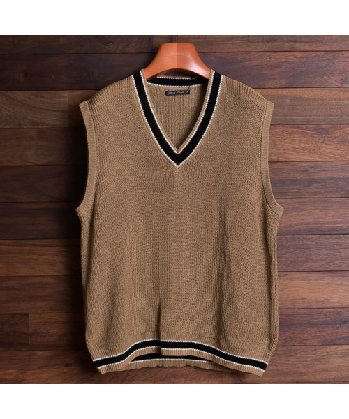 Bling Leads（ブリングリーズ）の「【Bl】麻タッチアクリル畔編みベスト（ベスト・メンズ・ブラック/ベージュ/ホワイト系その他/ホワイト系その他2/ブラック系その他/ベージュ系その他/ネイビー/ブルー系その他・MEDIUM/LARGE/X-LARGE）」の9枚目の写真