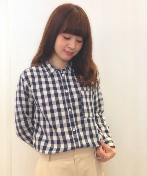 Another Edition（アナザーエディション）の「AE GGM CHK SHT（シャツ/ブラウス・レディース・イエロー/ライム/コバルトブルー・フリー）」の3枚目の写真