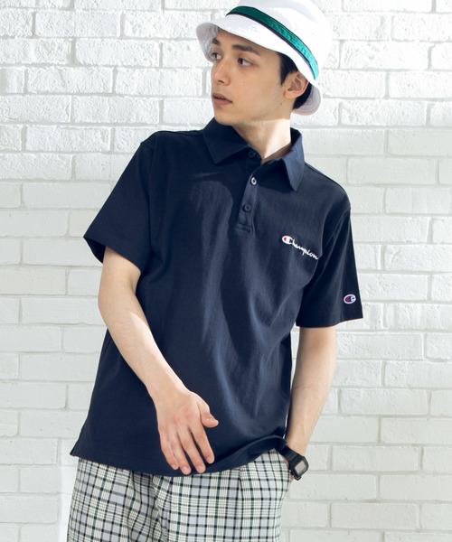 Champion（チャンピオン）の「∴WEGO/Championワンポイント刺繍ポロシャツ（ポロシャツ・メンズ・ホワイト/ブラック/ネイビー/グレー/ロイヤルブルー/イエロー/レッド/ダークグレー・X-LARGE/MEDIUM/LARGE/SMALL）」の5枚目の写真