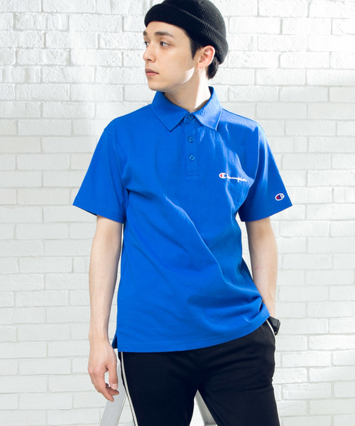 Champion（チャンピオン）の「∴WEGO/Championワンポイント刺繍ポロシャツ（ポロシャツ・メンズ・ホワイト/ブラック/ネイビー/グレー/ロイヤルブルー/イエロー/レッド/ダークグレー・X-LARGE/MEDIUM/LARGE/SMALL）」の6枚目の写真