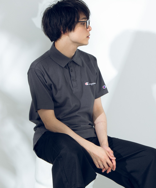 Champion（チャンピオン）の「∴WEGO/Championワンポイント刺繍ポロシャツ（ポロシャツ・メンズ・ホワイト/ブラック/ネイビー/グレー/ロイヤルブルー/イエロー/レッド/ダークグレー・X-LARGE/MEDIUM/LARGE/SMALL）」の4枚目の写真