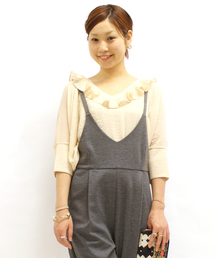 mystic | 衿フリルVプルオーバー(シャツ/ブラウス)