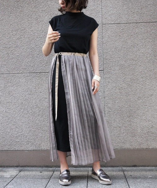 &g'aime(アンジェム)の「【&g'aime】シアープリーツラップスカート(スカート・レディース・グレイッシュベージュ/ベージュ/ブラック・FREE)」の11枚目の写真