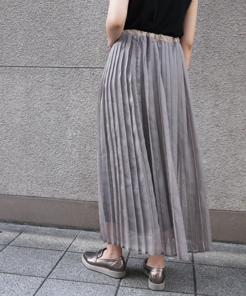 &g'aime(アンジェム)の「【&g'aime】シアープリーツラップスカート(スカート・レディース・グレイッシュベージュ/ベージュ/ブラック・FREE)」の13枚目の写真