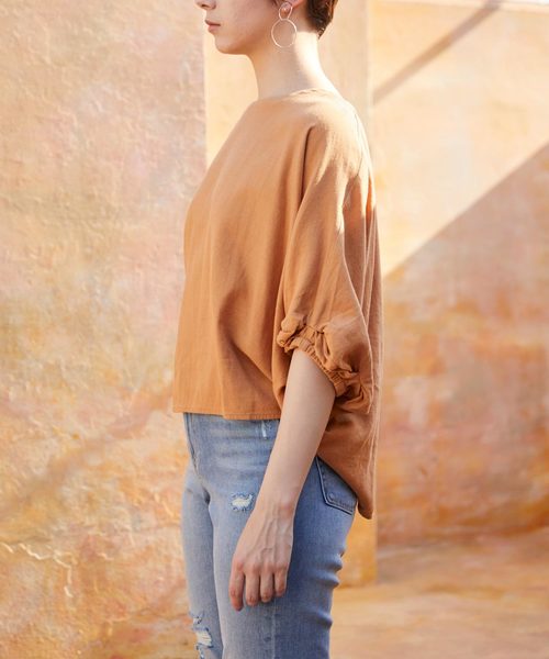 Chaco closet（チャコ クローゼット）の「フレンチリネン綿麻レーヨン ドルマンスリーブブラウス（シャツ/ブラウス・レディース・パープル/イエロー/グリーン/ベージュ系その他・M）」の6枚目の写真