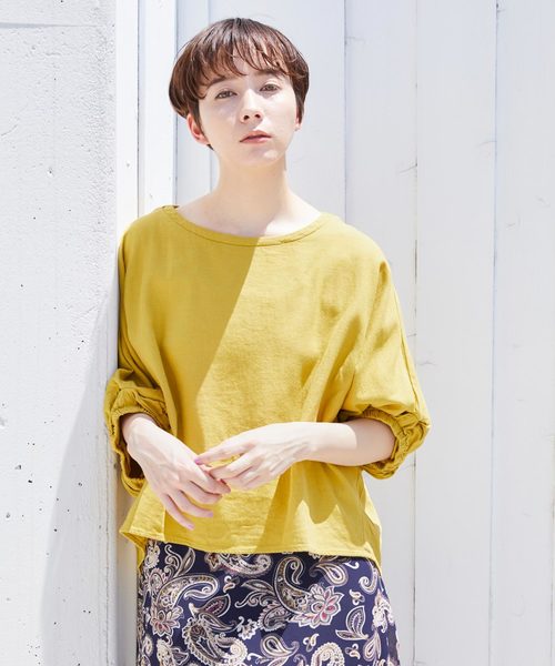 Chaco closet（チャコ クローゼット）の「フレンチリネン綿麻レーヨン ドルマンスリーブブラウス（シャツ/ブラウス・レディース・パープル/イエロー/グリーン/ベージュ系その他・M）」の10枚目の写真