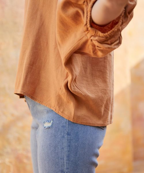 Chaco closet（チャコ クローゼット）の「フレンチリネン綿麻レーヨン ドルマンスリーブブラウス（シャツ/ブラウス・レディース・パープル/イエロー/グリーン/ベージュ系その他・M）」の14枚目の写真