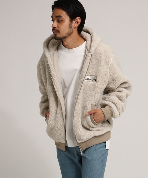 Mark Gonzales(マーク・ゴンザレス)の「MARK GONZALES マークゴンザレス 別注 ボア ジップパーカー(パーカー)」|アイボリー