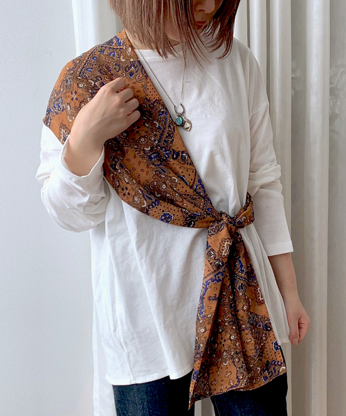 apres jour（アプレジュール）の「マルチスカーフ【ZOZOTOWN限定アイテム】（ストール/ショール・レディース・ベージュ/オレンジ系その他・ﾌﾘ-）」の4枚目の写真