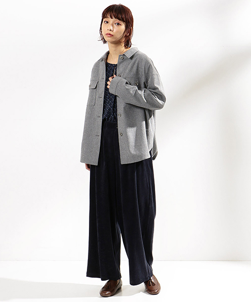 ONIGIRI(オニギリ)の「コーデュロイ ベロア ワイドパンツ(その他パンツ・レディース・アイボリー/ネイビー・MEDIUM/LARGE/SMALL)」の7枚目の写真