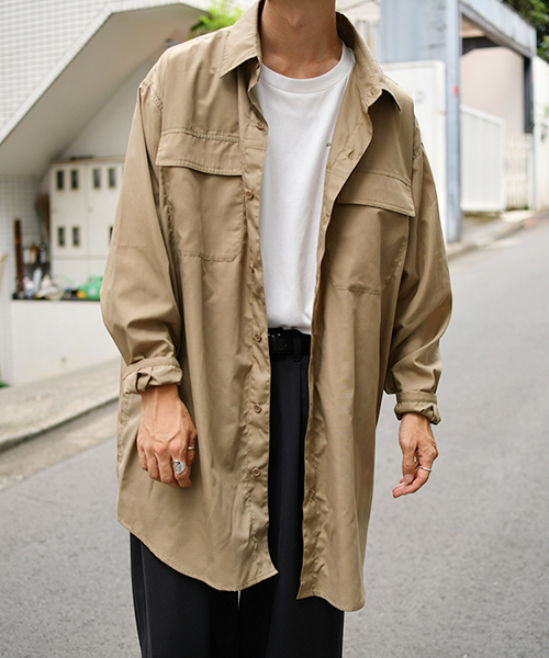 kutir(クティール)の「Wポケットロングシャツ(シャツ/ブラウス・メンズ・ダークブラウン/ライトグレー/ベージュ・MEDIUM/LARGE)」の14枚目の写真