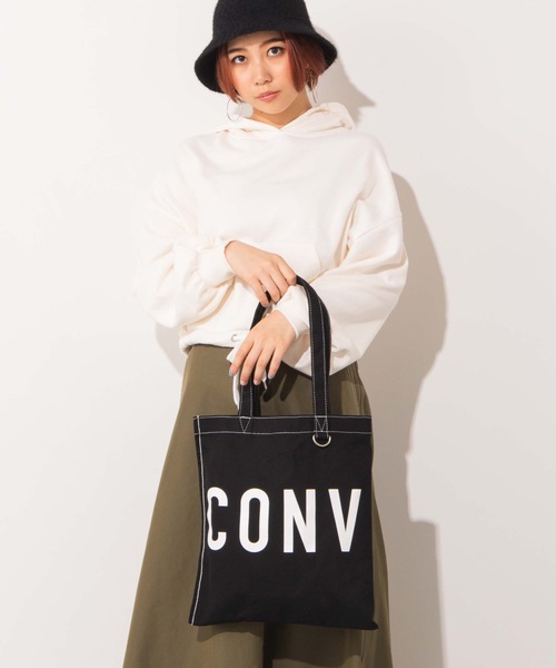 CONVERSE(コンバース)の「WEGO/コンバースロゴトートバッグ(トートバッグ・レディース・オフホワイト/ブラック・FREE)」の13枚目の写真