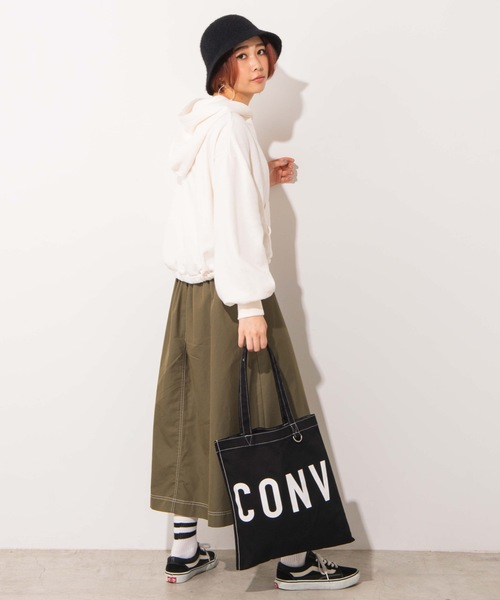 CONVERSE(コンバース)の「WEGO/コンバースロゴトートバッグ(トートバッグ・レディース・オフホワイト/ブラック・FREE)」の12枚目の写真