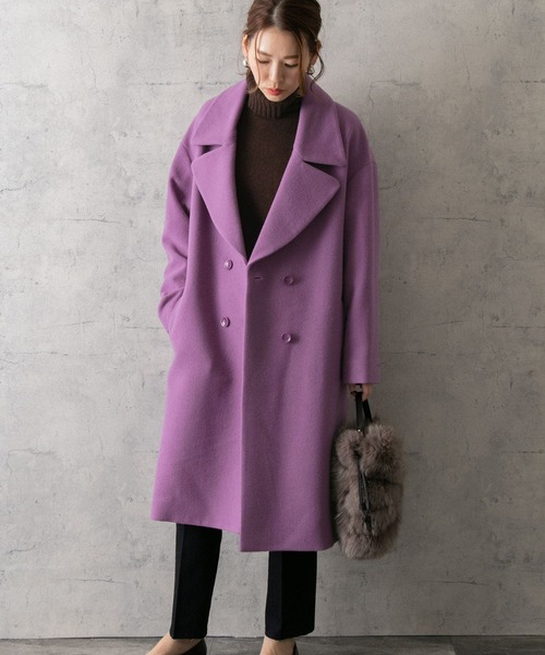 URBAN RESEARCH ROSSO(アーバンリサーチロッソ)の「ウールカシミヤオーバーコート(その他アウター)」|パープル