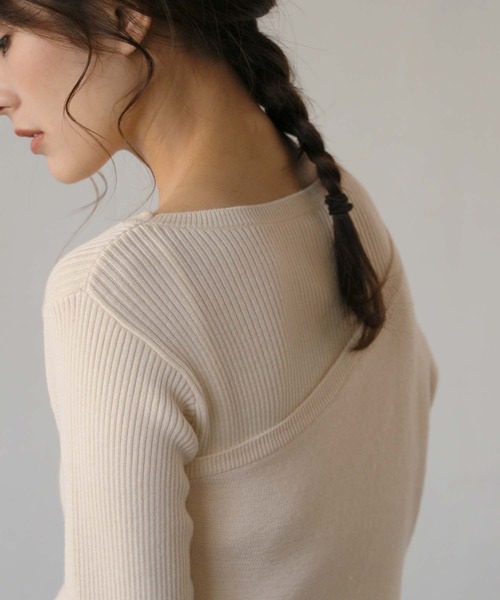 CLEIO（クレイオ）の「【CLEIO】レイヤードアンサンブルニット（ニット/セーター・レディース・ベージュ/ブラウン/オフホワイト/ライトグリーン・FREE）」の16枚目の写真
