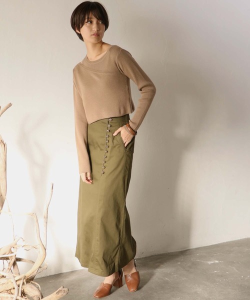 CLEIO（クレイオ）の「【CLEIO】レイヤードアンサンブルニット（ニット/セーター・レディース・ベージュ/ブラウン/オフホワイト/ライトグリーン・FREE）」の19枚目の写真
