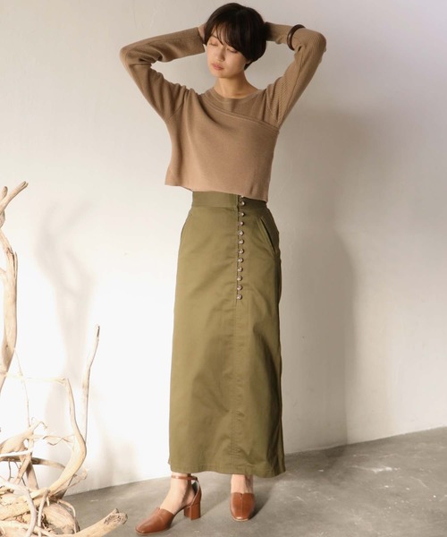 CLEIO（クレイオ）の「【CLEIO】レイヤードアンサンブルニット（ニット/セーター・レディース・ベージュ/ブラウン/オフホワイト/ライトグリーン・FREE）」の11枚目の写真