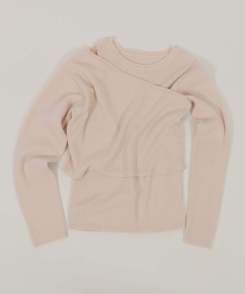 CLEIO（クレイオ）の「【CLEIO】レイヤードアンサンブルニット（ニット/セーター・レディース・ベージュ/ブラウン/オフホワイト/ライトグリーン・FREE）」の20枚目の写真
